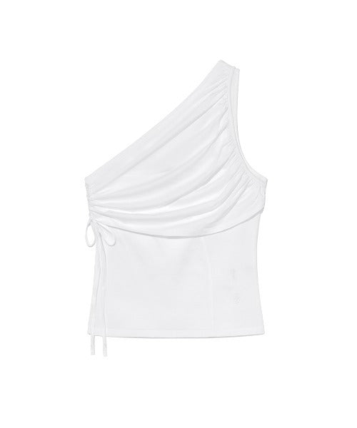 Shirring One Shoulder Top