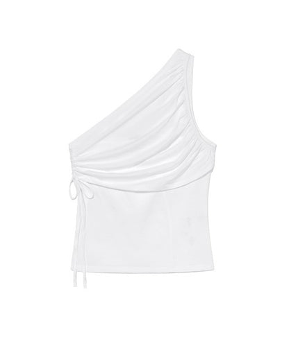 Shirring One Shoulder Top