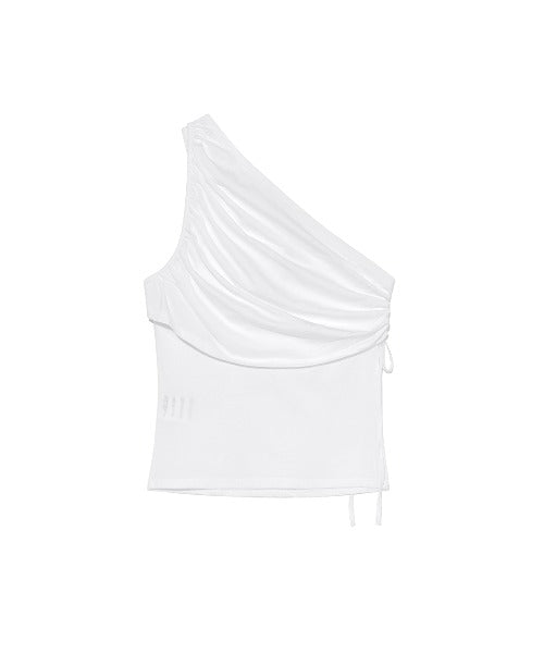 Shirring One Shoulder Top