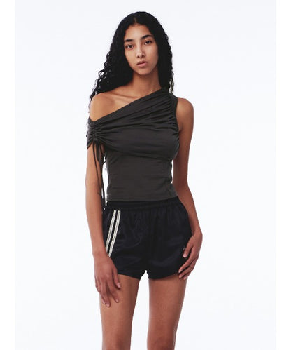 Shirring One Shoulder Top