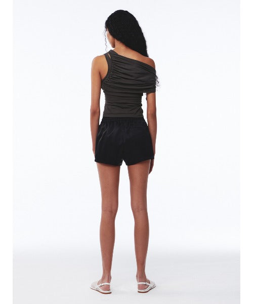 Shirring One Shoulder Top