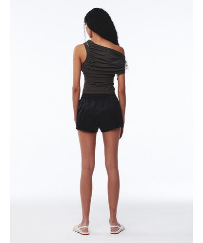 Shirring One Shoulder Top