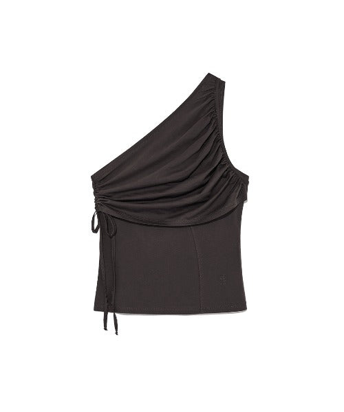 Shirring One Shoulder Top