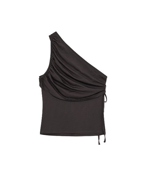Shirring One Shoulder Top