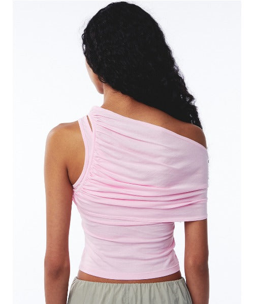 Shirring One Shoulder Top