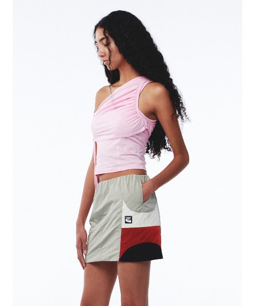 Shirring One Shoulder Top