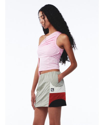 Shirring One Shoulder Top
