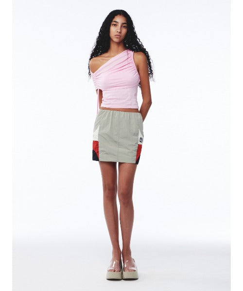 Shirring One Shoulder Top