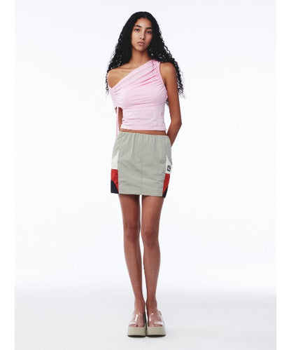 Shirring One Shoulder Top