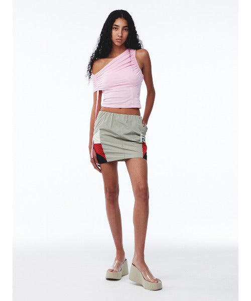 Shirring One Shoulder Top