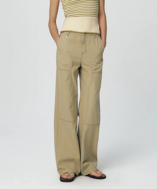 Semi Wide Cargo Work Denim Pants