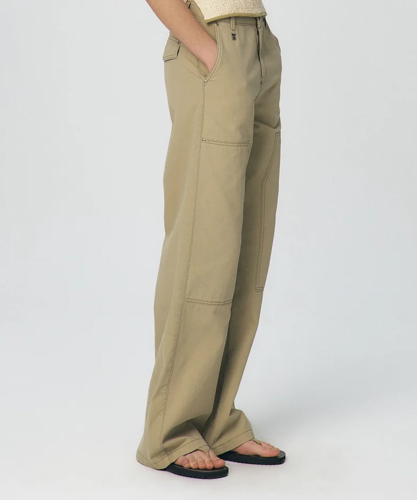 Semi Wide Cargo Work Denim Pants