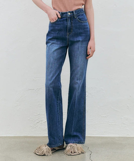 Washed Bootcut Denim Pants