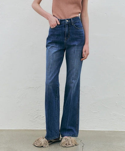 Washed Bootcut Denim Pants