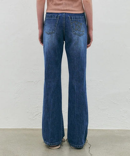 Washed Bootcut Denim Pants