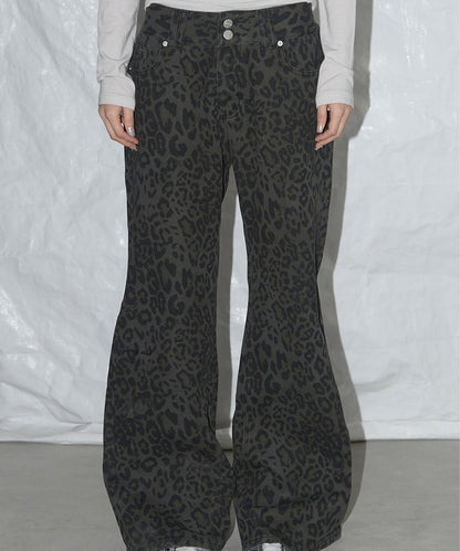 LEOPARD BOOTCUT PANTS