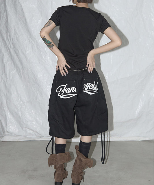 CARGO LETTERING BERMUDA PANTS