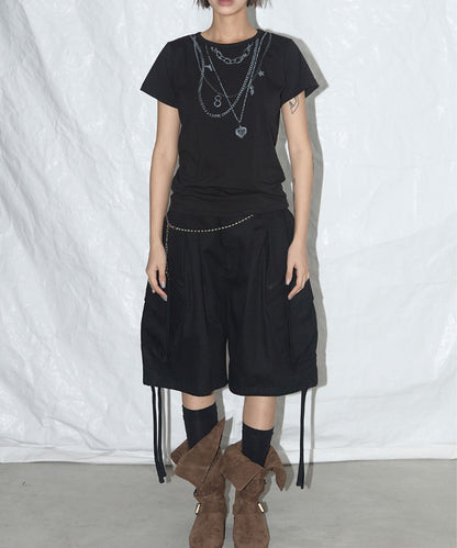 CARGO LETTERING BERMUDA PANTS