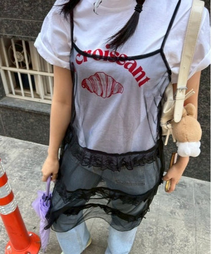 レイヤードレースキャミワンピース