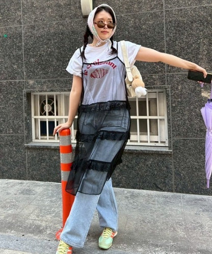 レイヤードレースキャミワンピース