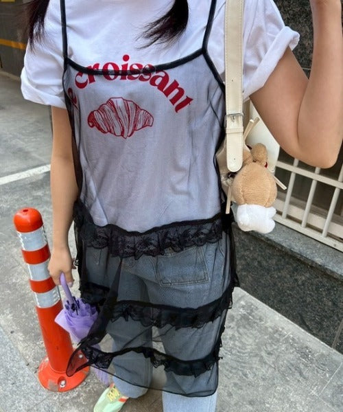 レイヤードレースキャミワンピース