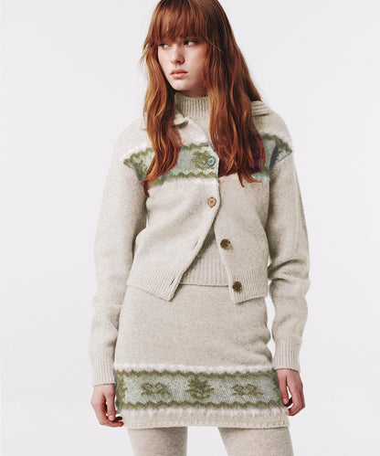 Kijun/キジュン Nordic Knit Cardigan ノルディック柄 ウールニットカーディガン