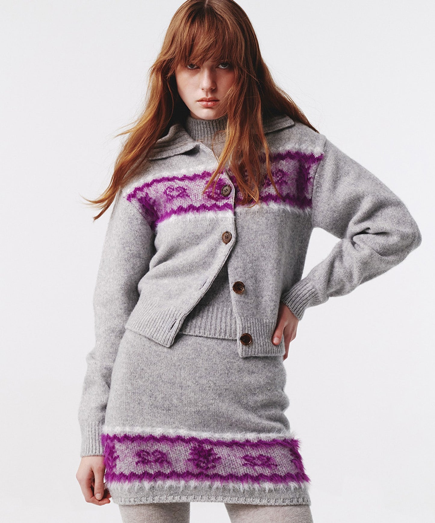 Kijun/キジュン Nordic Knit Cardigan ノルディック柄 ウールニットカーディガン