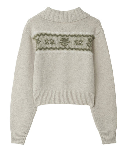 Kijun/キジュン Nordic Knit Cardigan ノルディック柄 ウールニットカーディガン