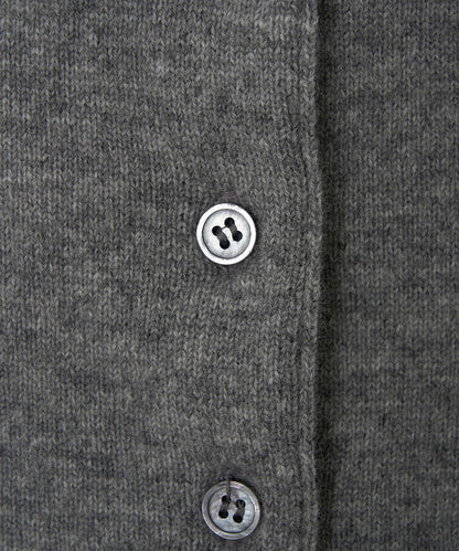 Kijun/キジュン Double Neck Knit Cardigan 重ね着風 ショート丈 ウールニットカーディガン