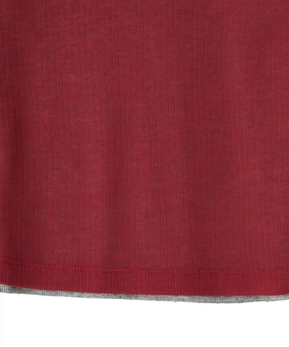 Kijun/キジュン Layered Jersey Top ショート丈 フェイクレイヤード ウールカットソー