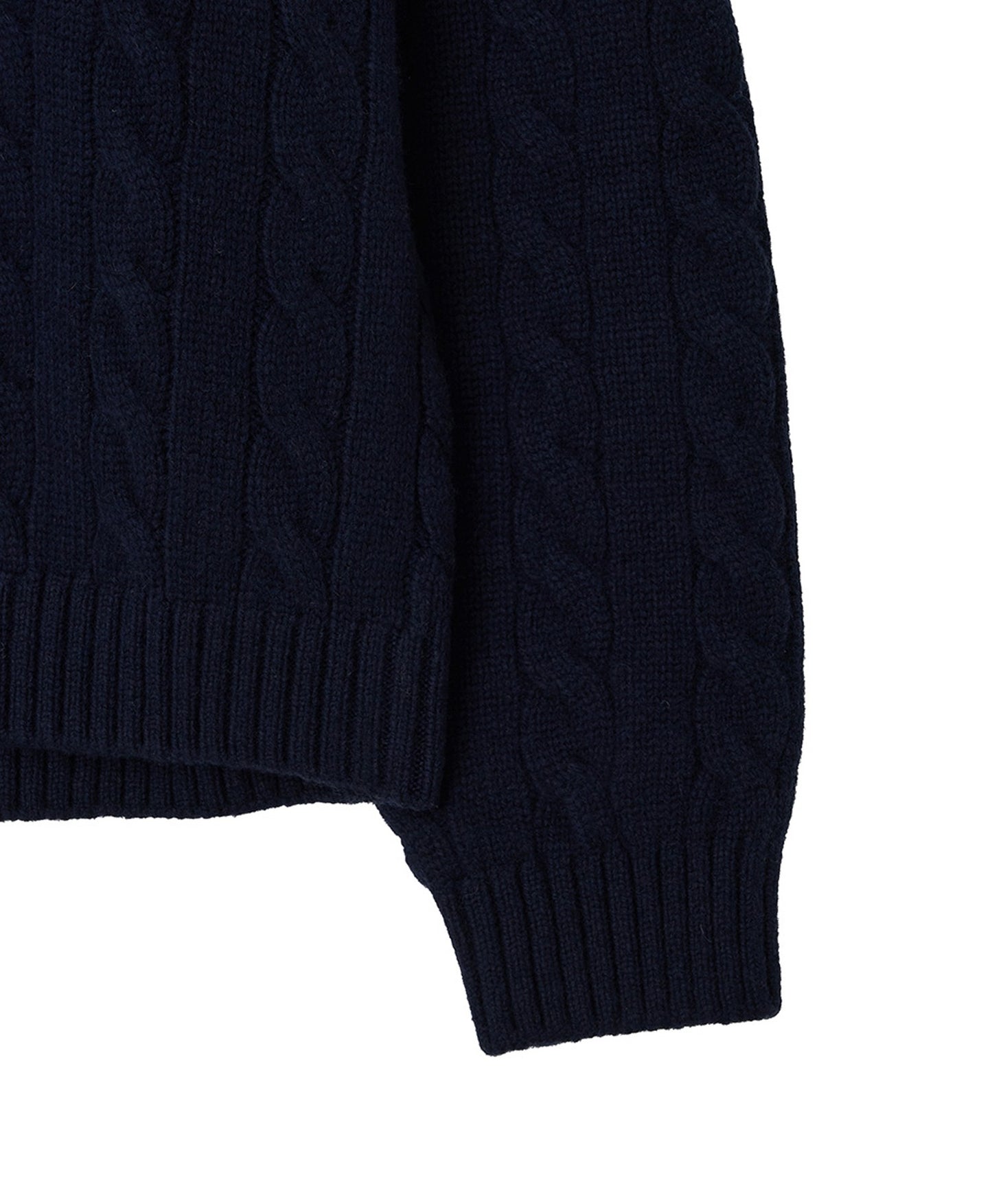 Kijun/キジュン Shirt Collar V-Neck Knit メリノウール ケーブル編み 襟付きニット