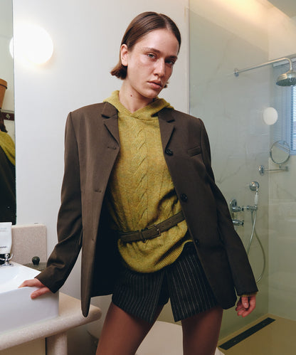 Kijun/キジュン Pin Stripe Wrap Shorts 巻きスカート風 ウール ピンストライプショーツ