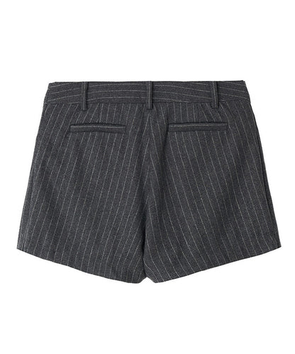 Kijun/キジュン Pin Stripe Wrap Shorts 巻きスカート風 ウール ピンストライプショーツ