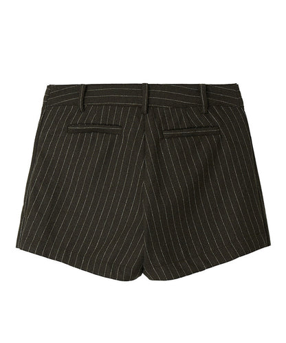 Kijun/キジュン Pin Stripe Wrap Shorts 巻きスカート風 ウール ピンストライプショーツ