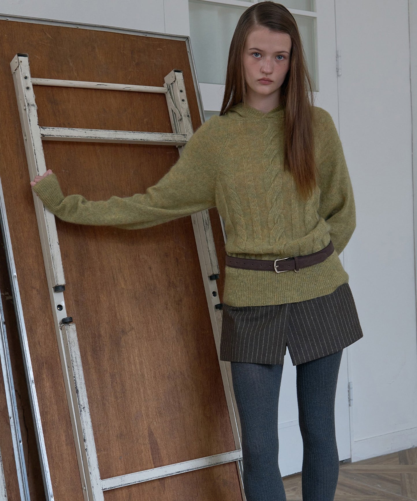 Kijun/キジュン Pin Stripe Wrap Shorts 巻きスカート風 ウール ピンストライプショーツ