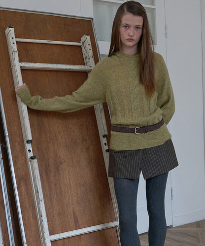 Kijun/キジュン Pin Stripe Wrap Shorts 巻きスカート風 ウール ピンストライプショーツ