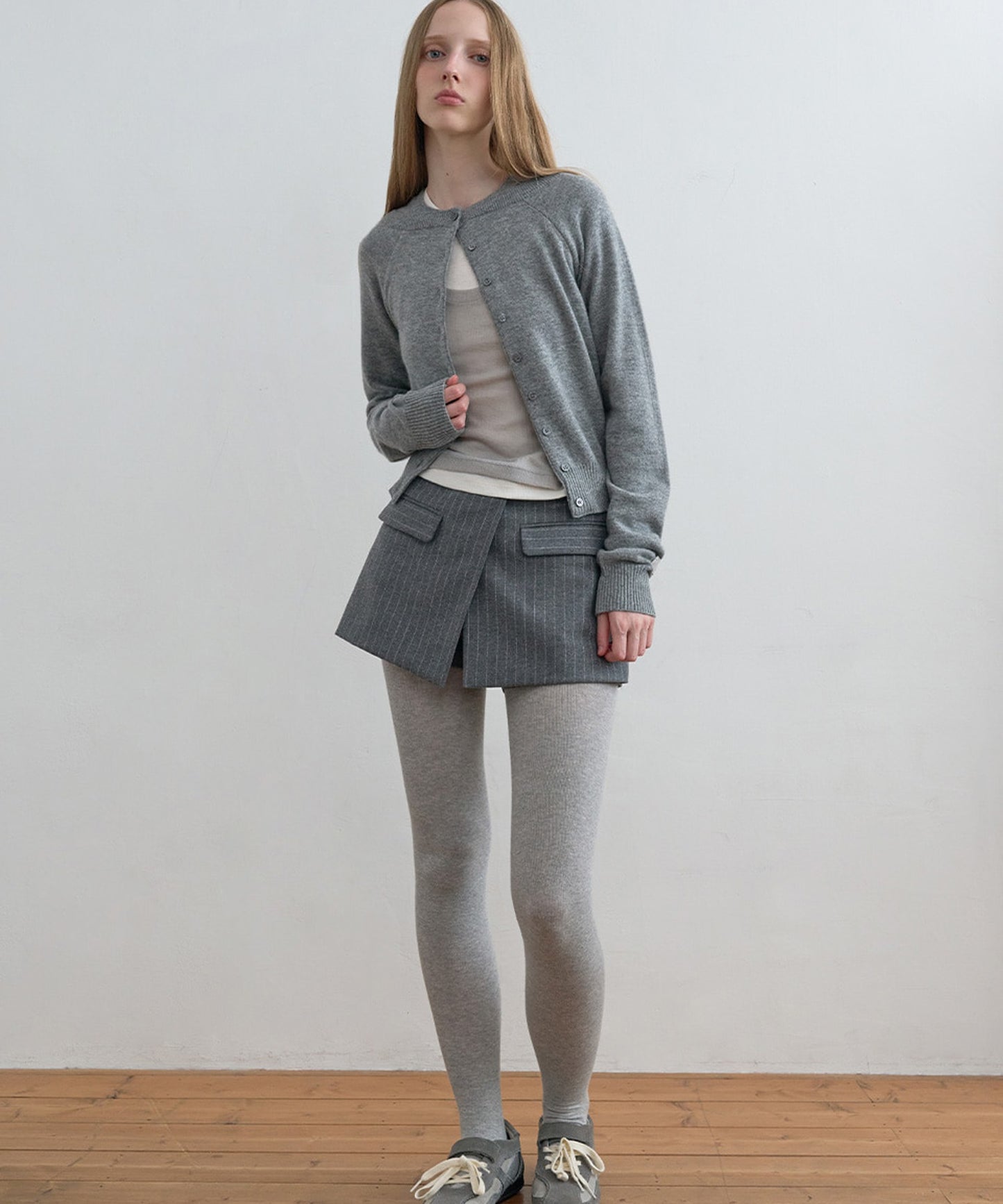 Kijun/キジュン Pin Stripe Wrap Shorts 巻きスカート風 ウール ピンストライプショーツ