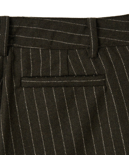 Kijun/キジュン Pin Stripe Wrap Shorts 巻きスカート風 ウール ピンストライプショーツ