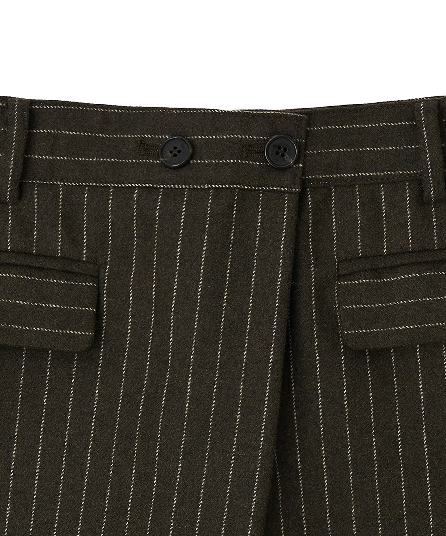 Kijun/キジュン Pin Stripe Wrap Shorts 巻きスカート風 ウール ピンストライプショーツ