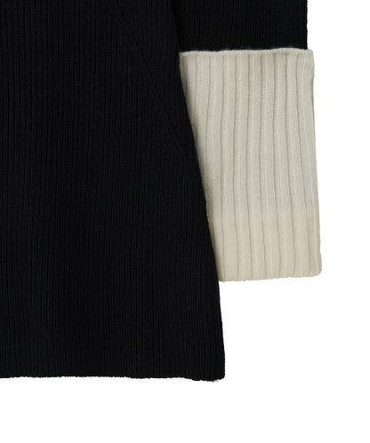 Zip-Up Knit Dressリブ編み ウールニットワンピース