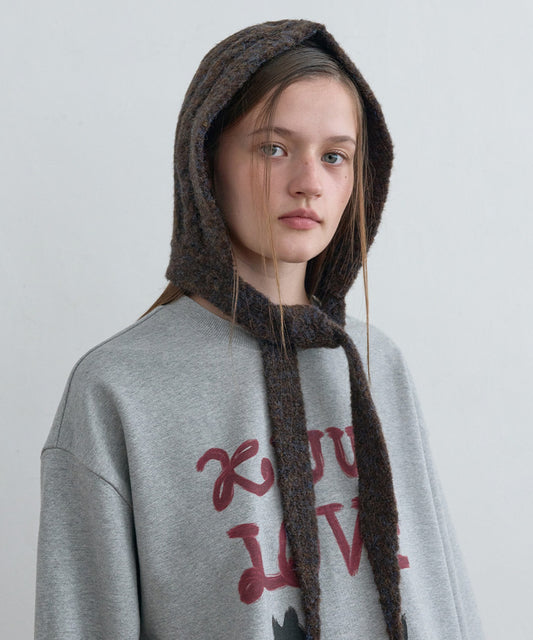 Cable Knit Balaclava ウール モヘア風ニットバラクラバ
