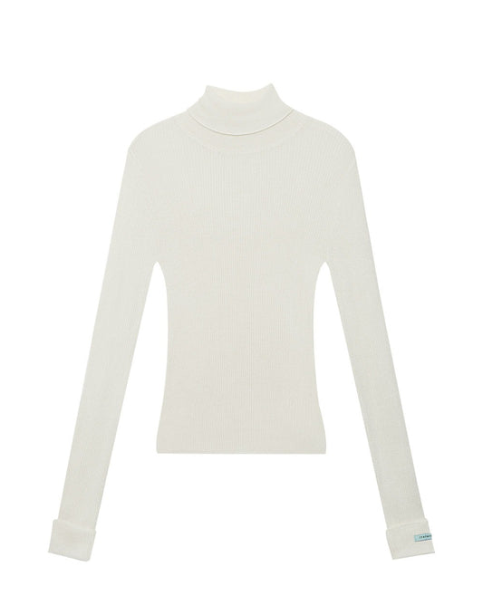 Roll-neck cashmere-blend sweater