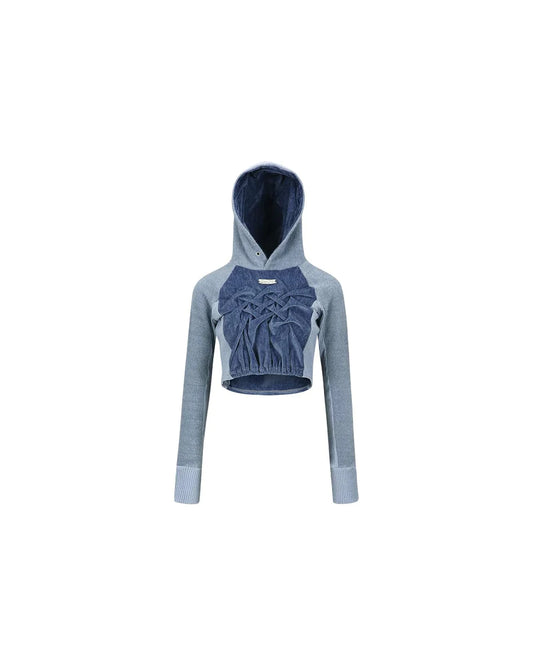 VELOUR WRINKLE TIGHT HOODIE