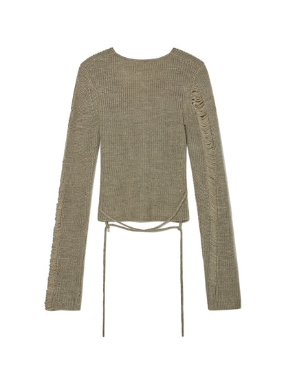 SAHARA DAMAGED WOOL KNIT TOP SET