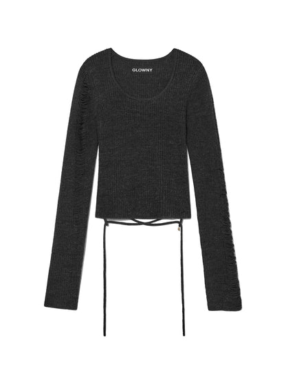 SAHARA DAMAGED WOOL KNIT TOP SET