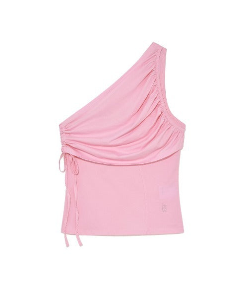 Shirring One Shoulder Top