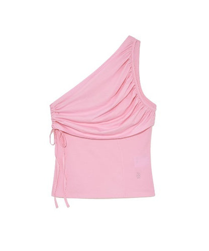 Shirring One Shoulder Top