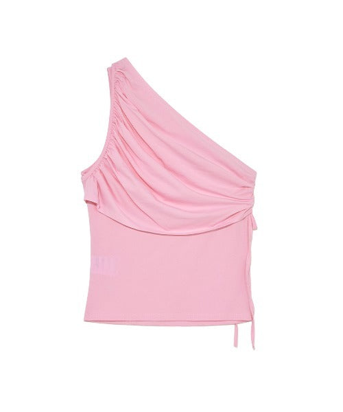 Shirring One Shoulder Top