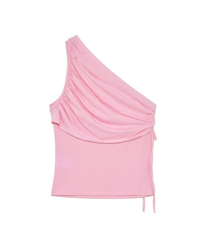 Shirring One Shoulder Top