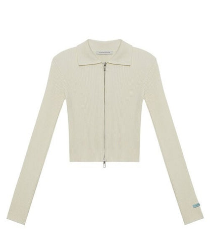 Slim zipped knit top